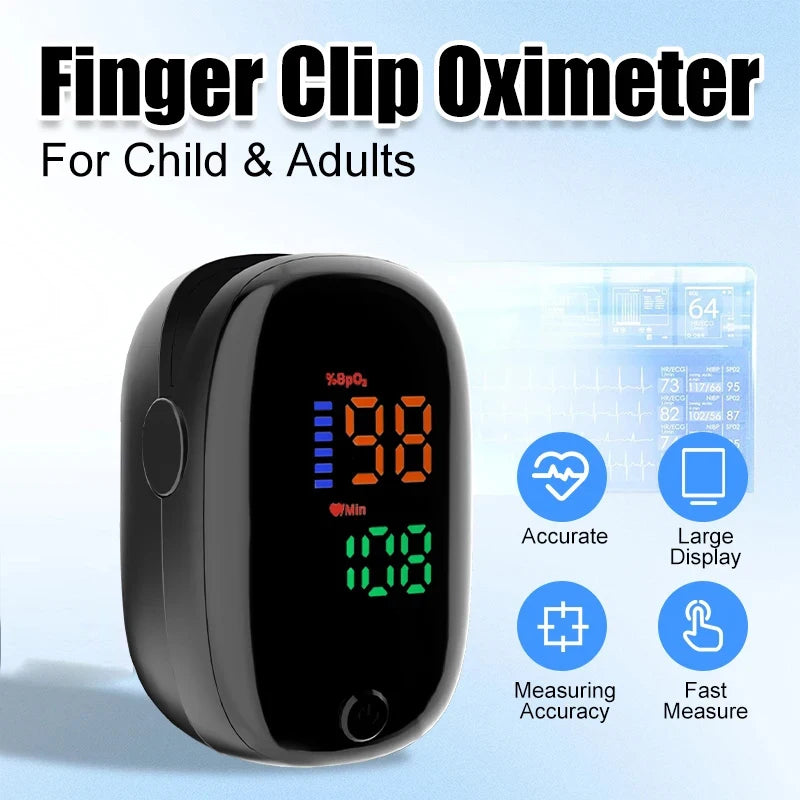 Portable Medical Thermometer & Oximeter Set | Non-Contact Ear IR Thermometer for Child Adult Body Temperature & Blood Oxygen Mon
