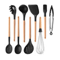 White Silicone Wooden Handle Soup Spoon Spatula Brush Scraper Pasta Egg Beater Non-stick Kitchen Cooking Tools Kitchenware