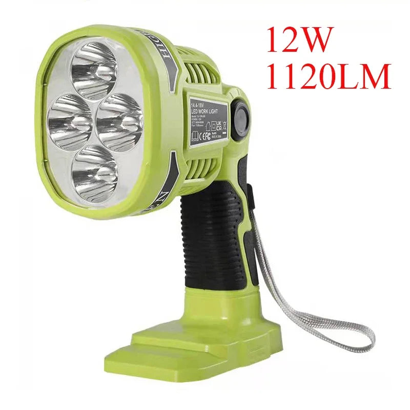 LED Working Lights For Ryobi 14.4V 18V Lithium Nickel One+ Battery P108 P104 Alarm Flashlight Electric Torch Spotlight Car Lamp