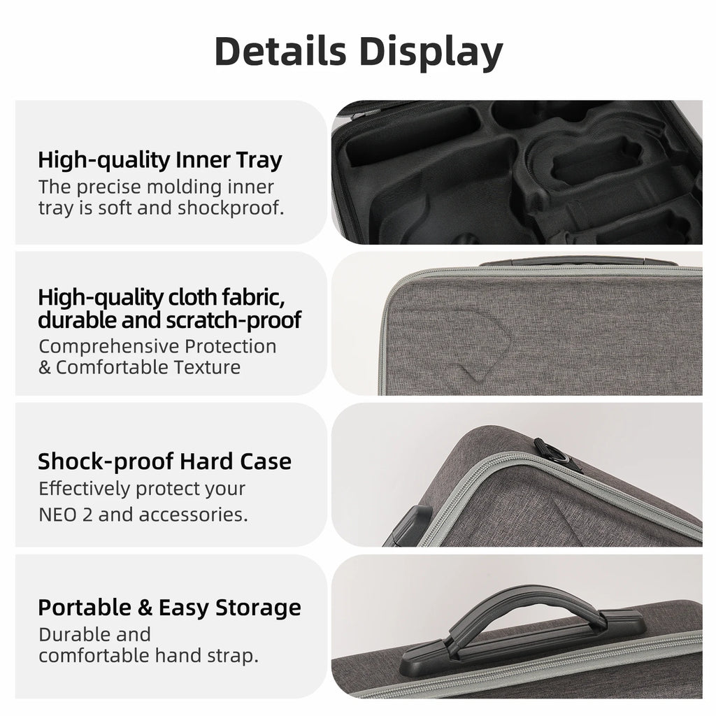 Sunnylife Storage Bag Carrying Case Shockproof Protective Box For DJI NEO 2 Flight Glasses N3/Motion 3 Drone Accessories