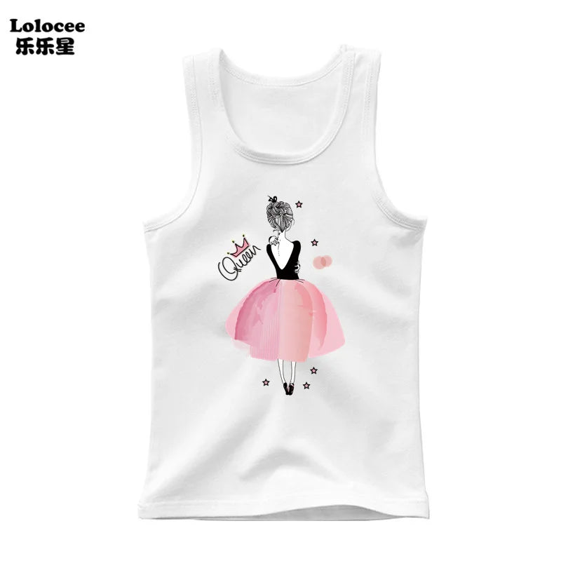 Kids Girl Cute Unicorn Singlet Summer Baby Girls Cotton Tops Toddler Clothes Children Sleeveless Cartoon T-shirts
