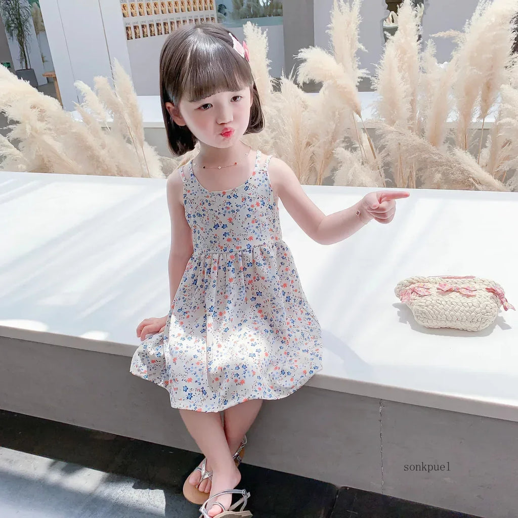 Baby Girls' Dress 2024 Summer Chiffon Floral Princess Dresses Cute Kids Sundresses Children's Clothing