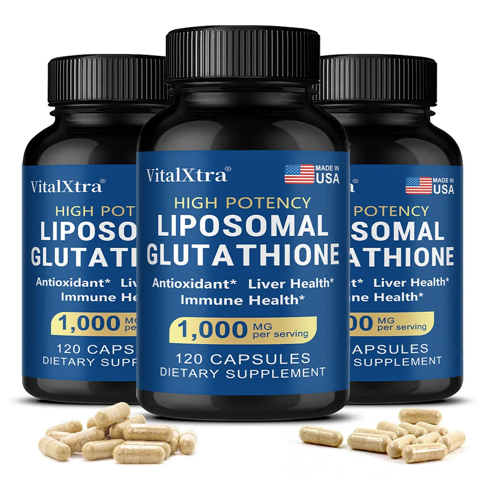 Liposomal Glutathione 1000mg - Vitamin C, Antioxidant, Supports Liver, Immune, Brain & Skin Health, Enhanced Absorption