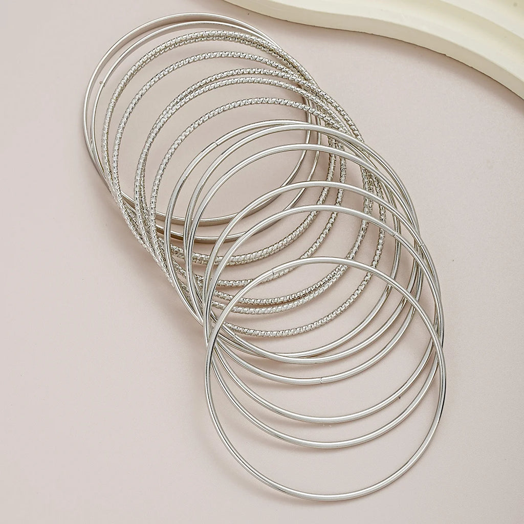 14 Pcs Trendy Exaggerated Metal Bracelet Set For Women Boho Thick Charm Curb Cuban Bracelet Bangles Fashion Jewelry Gift 2024