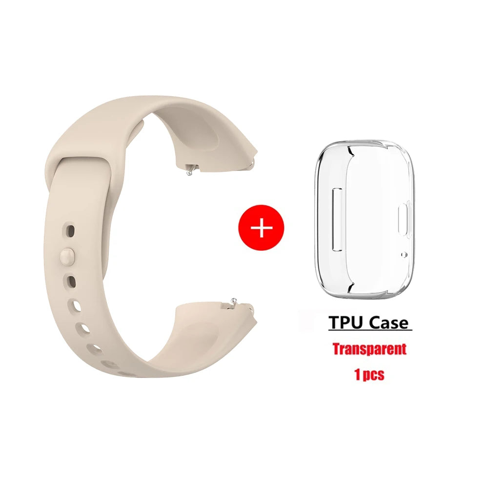 Soft Silicone Strap for Redmi Watch 3 Active Strap Accessories Smart Replacement Watchband and Screen Protector Case Wristband
