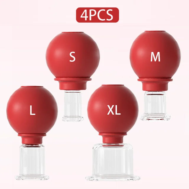 1/4PCS Rubber Massage Body Cups Vacuum Face Cupping Massage Cupping Facial Skin Lifting Body Anti Cellulite