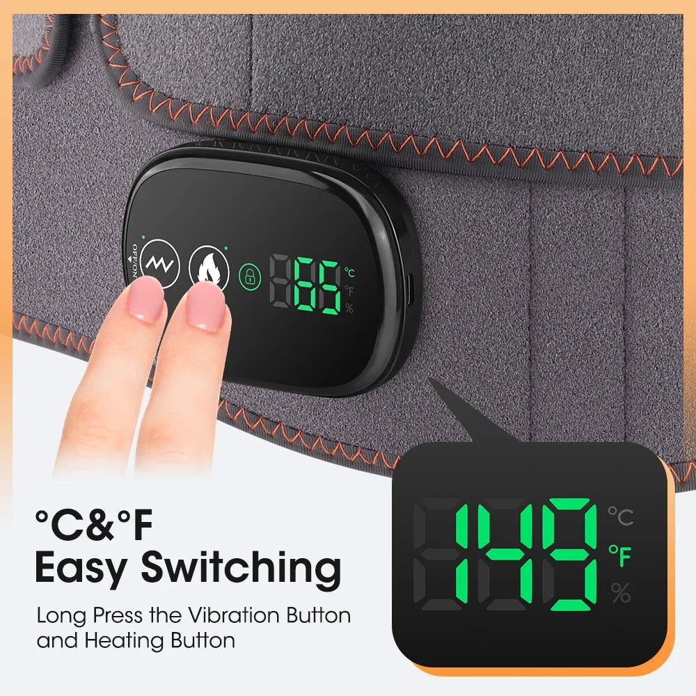 Electric Waist Massager Belt with Controller 5000mAh Vibration Red Light Warm Compress Heating Lumbar Support Belt for Women Men