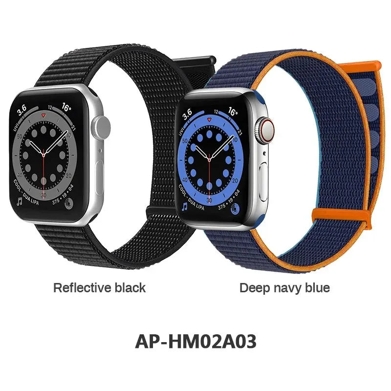 2 Packs Nylon Bands Compatible with Apple Watch 38mm 40mm 41mm 42mm 44mm 45mm 49mm for IWatch Series 9/8/7/6/5/4/3/2