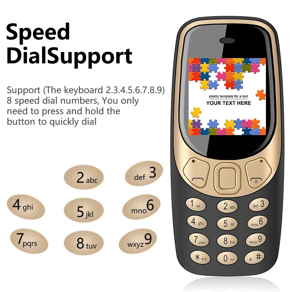 SERVO Q3308Pro 3 SIM Card Mini Mobile Phone Bluetooth Dial Magic Voice FM Call Recorder 1.33inch Small Pocket Button Cell Phones