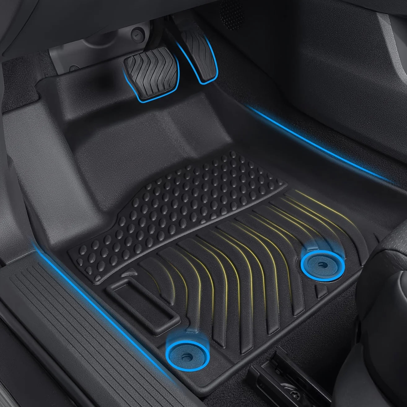 Orealauto Car Floor Mats Replacement For Kia Forte 2019-2024 Durable Odorless Front Rear Heavy Duty Carpeted Storage All Weather Anti-Slip Liners
