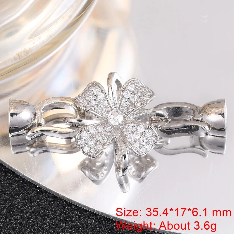 Juya 18K Gold Plated Decorative Fasteners Connector Locks Pearls Clasps Accessories For DIY Needlework Beads Jewelry Making