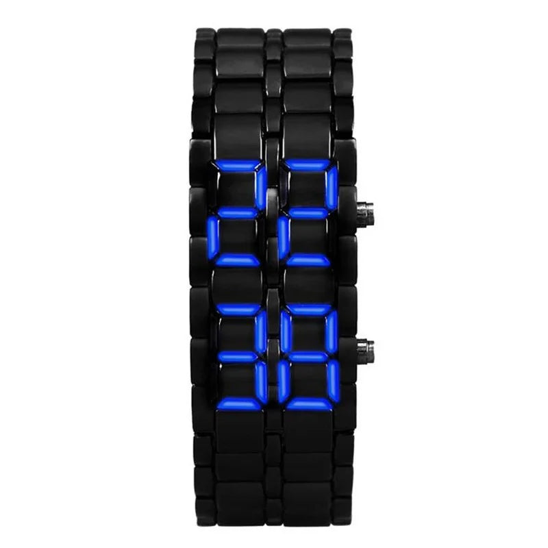LED Display Electronic Watch Novelty Red Blue LED Lava Digital Wristwatch For Women Men