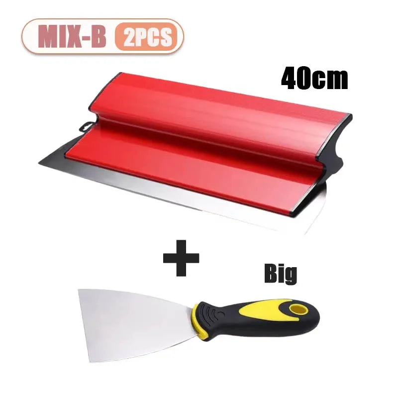 1-4PCS 25cm/40cm Stainless Steel Scraper for Wall Plastering Leveling Tool Putty Knife Wall Finishing Trowel Home Accessories