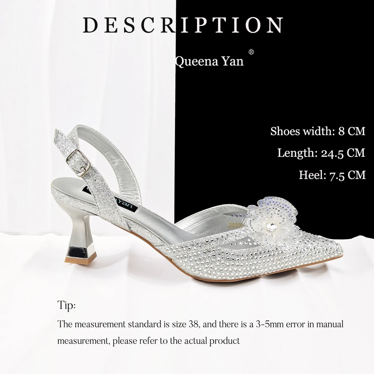 QueenaYan Elegant African-Inspired Evening Shoes and Handmade Clutch Set Pointed Toe High-Heel Women's Footwear and Matching Bag