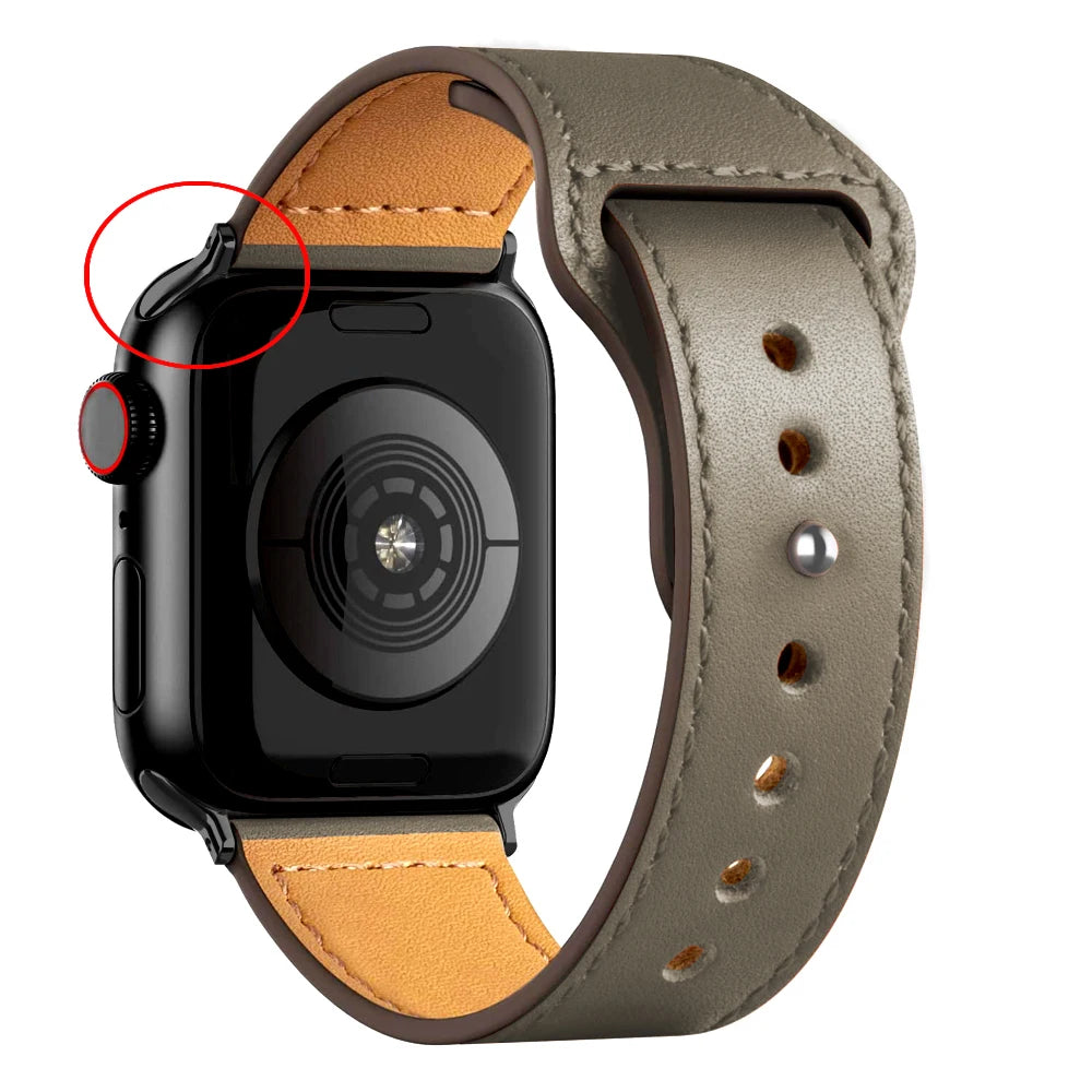 Leather band For Apple watch strap Ultra 2 49mm 44mm 40mm 38mm/42mm wrist bracelet for iWatch series 10 9 8 7 4 5 6 se 41mm/45mm
