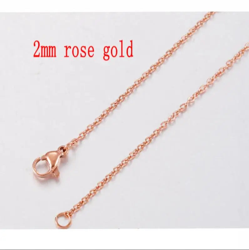 20 Pieces / Batch 304 Stainless Steel Necklace Link Necklace 1mm 2mm Thick Chain Link 45cm/50cm/60cm for Jewelry Necklace