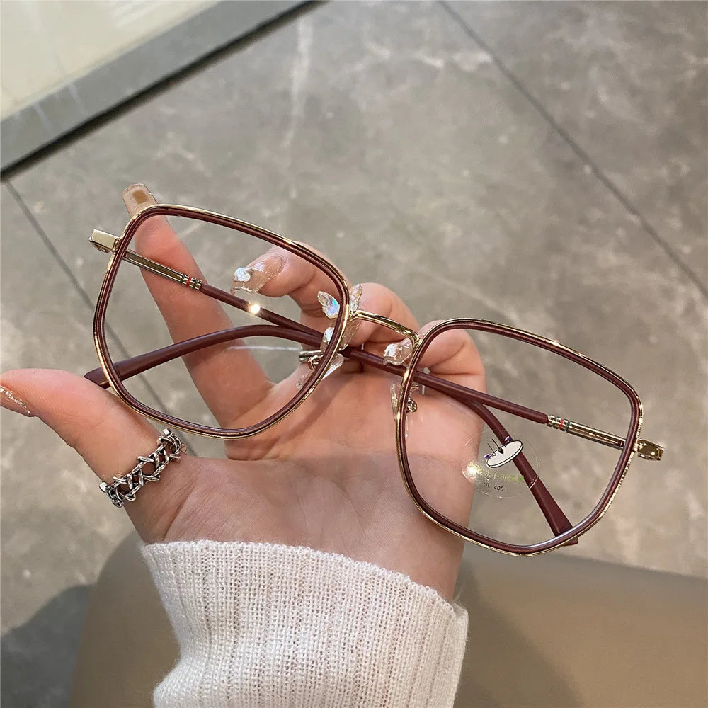 Transparent Computer Glasses Frame Women Men Anti Blue Light Polygon Eyewear Blocking Glasses Optical Spectacle Eyeglass