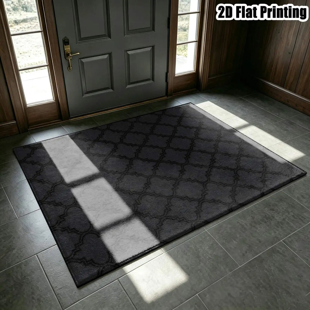 Black and Gray Geometric Area Rug – Six Sizes