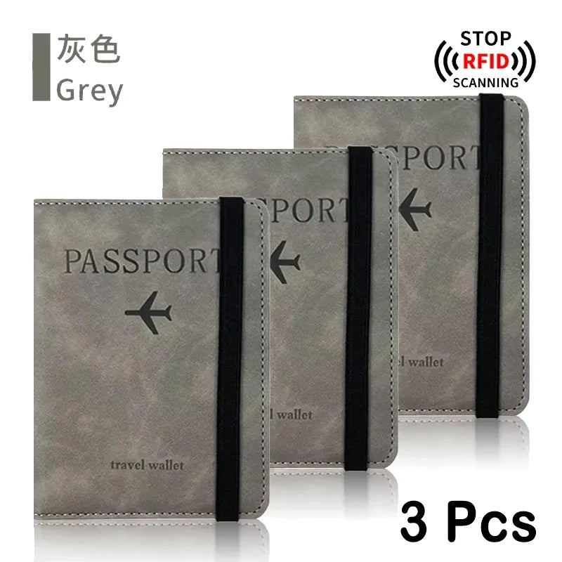 Rfid Blocking Protection Travel Passport Credit Holder Cover Case Business PU Leather Women Men Ticket Protective Accessories
