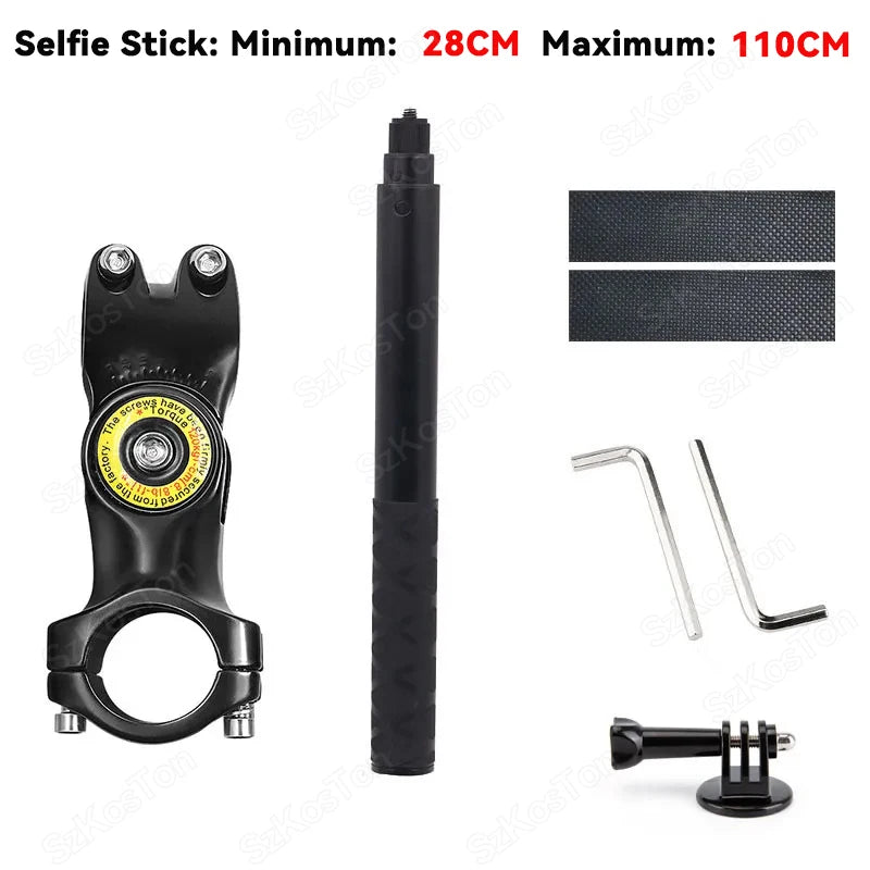 Motorcycle Bicycle Selfie Stick Monopod Mount Handlebar Bracket for Insta360 X5 X3 X4 GoPro 13 12 11 10 9 DJI Action 6 Accessory