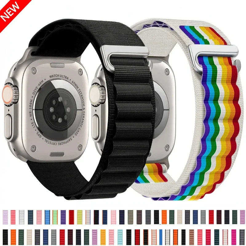 Alpine Loop Strap For Apple Watch Ultra 3 Band 49mm 11 10 9 8 7 46mm 42mm 45mm 41mm Nylon Sport Bracelet iWatch 6 5 SE 44mm Belt