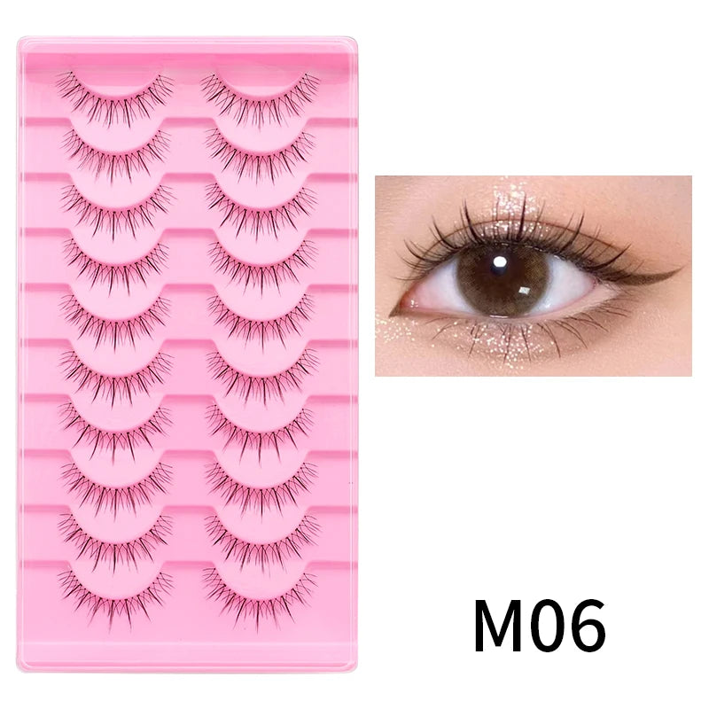 10 Pairs Natural Lashes Manga Full Strip Lashes Makeup Bulk Wholesale Dropshipping Eyelash Extension Lashes Anime False Eyelash