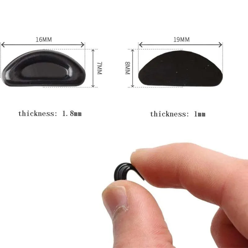 10 Pairs/Packs Adhesive Nose Pad, Eyeglass Nose Pads Stick On Silicone Anti-Slip for Sunglasses Thin Nose Pads Eyeglasses