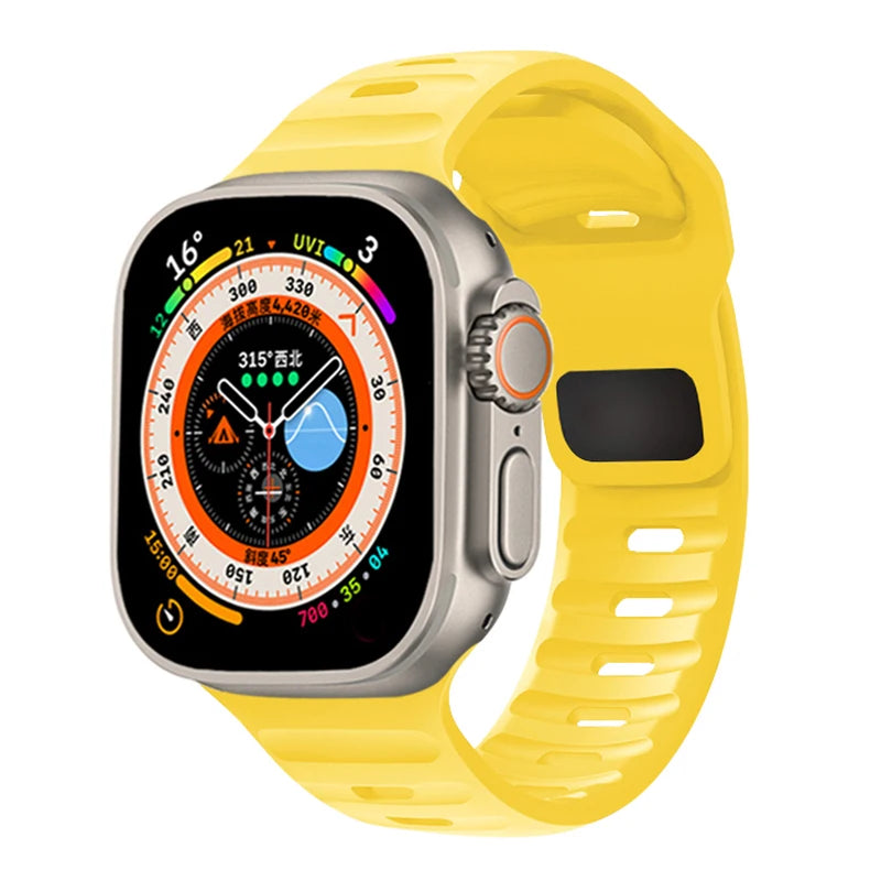 Silicone Strap For Apple Watch ultra2 Band 44mm 49mm 45mm 41-46-42mm 40mm sport correa bracelet iwatch Series 10 7 6 se 3 8 9 11
