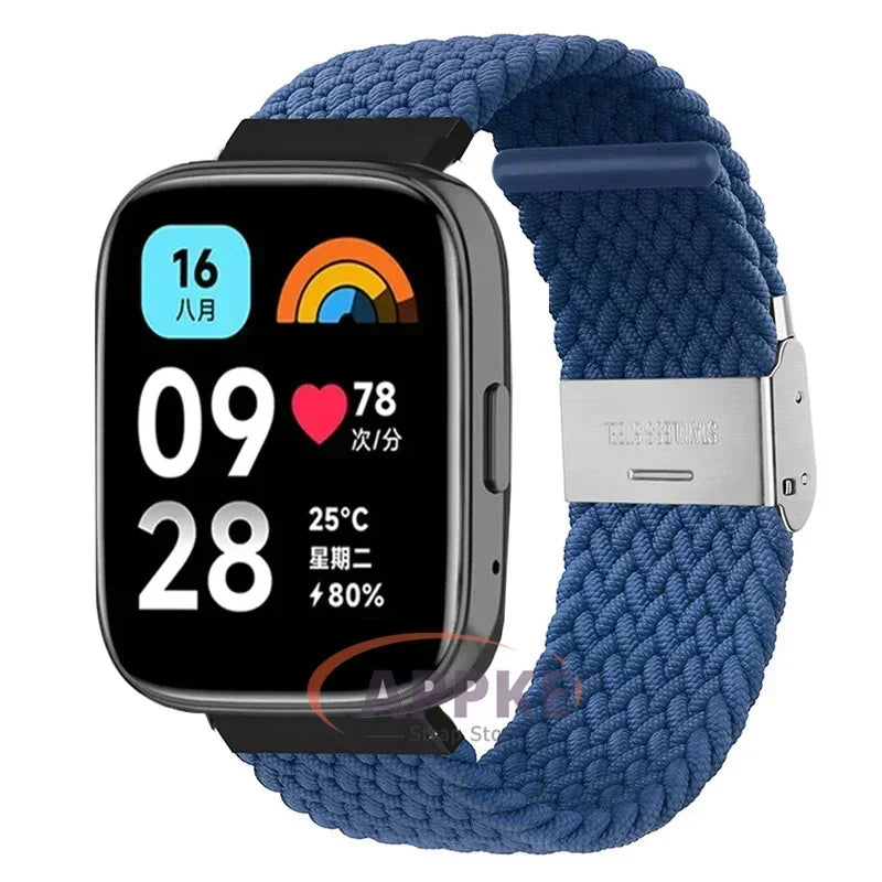 Elastic Braided Strap For Redmi Watch 5/3 Active Watchband Nylon Adjustable Quick Release Bracelet For Redmi Watch 3/5 Lite