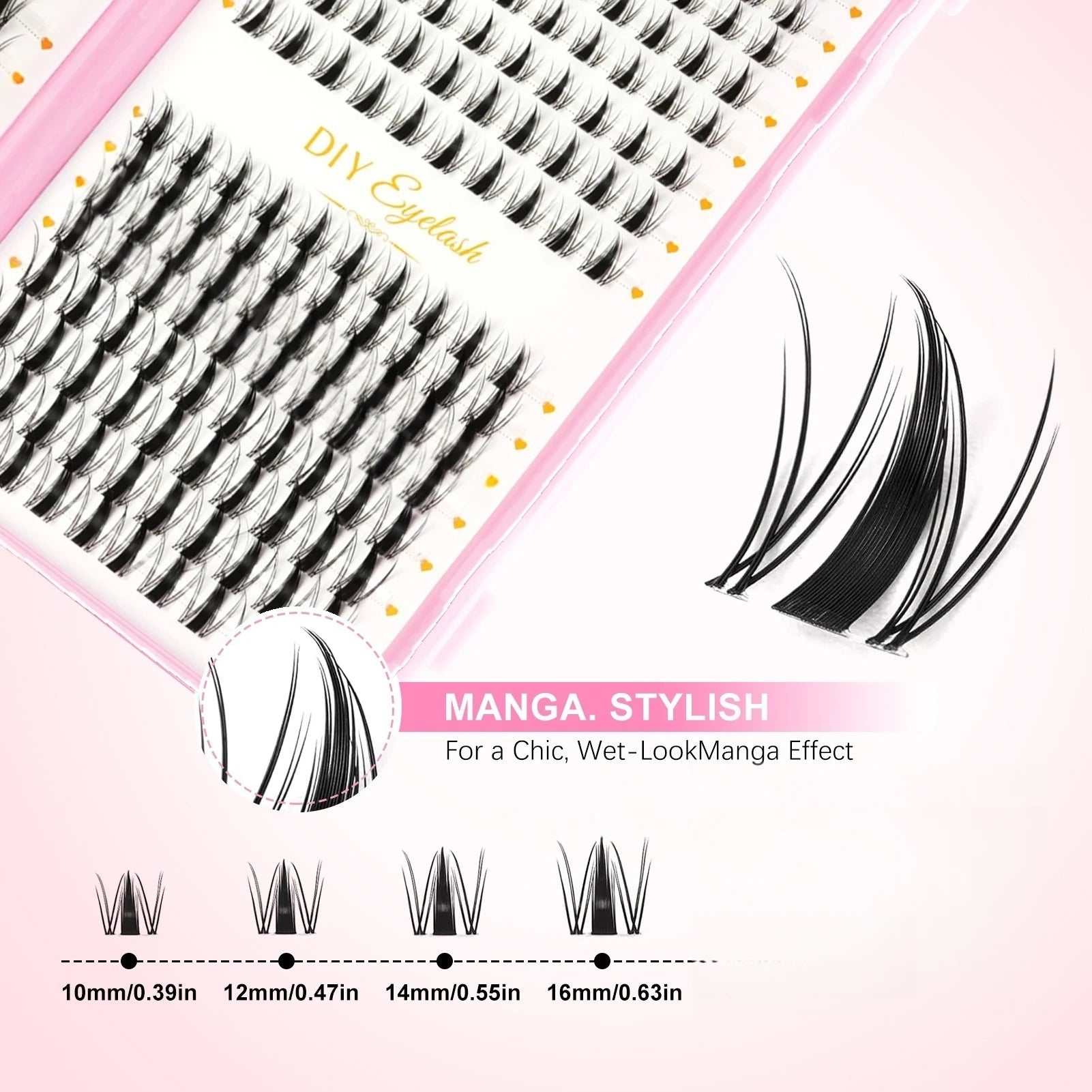32 Rows Cartoon Eyelashes, Includes Various Styles Such As Cartoon , Anime Eyelash Clusters,Natural Style Eyelashes Suitable