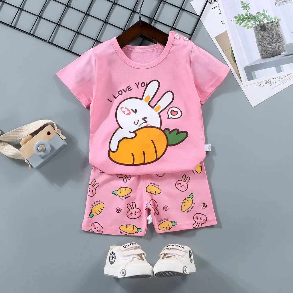 2PCS Mother Kids Clothes Children's Sets Boys Girl T-shirt Shorts Summer Cotton Short Sleeve Baby Children Clothing Toddler Suit