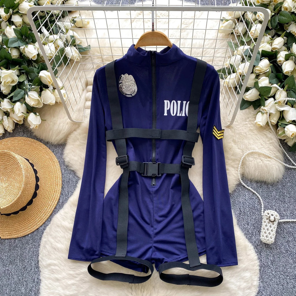 Woman Fashion Comfortable Jumpsuit Women Uniform Sexy Party Hotsweet Outfit Women Cool style Long Sleeve Jumpsuit Set Halloween