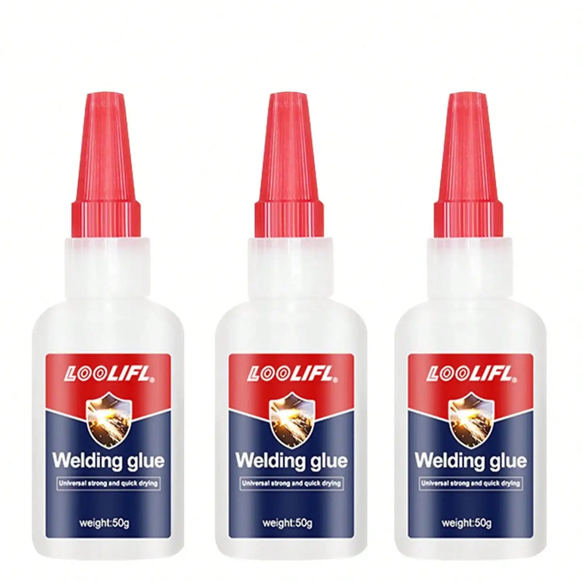 6 Pack 50g LOOLIFL Oily Welding Super Glue Fast Curing Waterproof Flexible Repair Glue for Bike Motorcycle Tire Archery Carbon Arrow Metal Plastic Leather Crafts