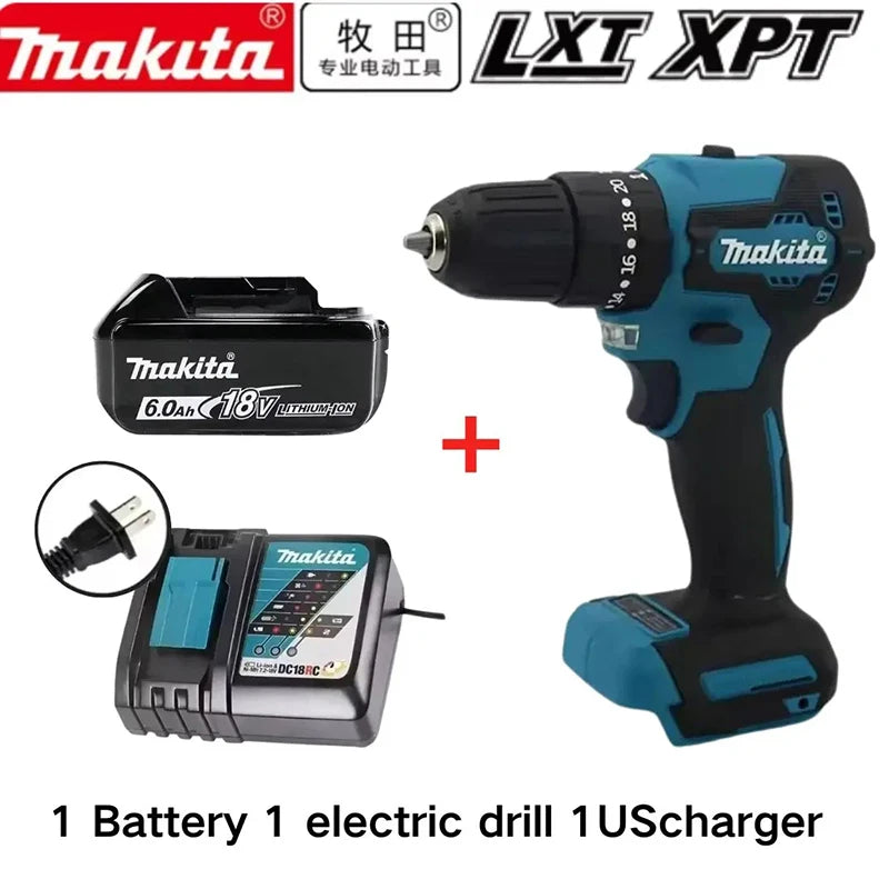 Genuine Makita DDF487 18V Brushless Li-ion Cordless Drill, Rechargeable Power Tool Kit for Household, Farm & Auto Repair