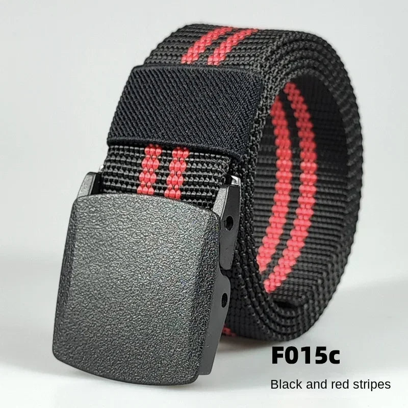 Automatic Buckle Nylon Women's Belts Canvas Outdoor Travel Premium Pants Sports Non-metallic Belts for Men White Black Blue Red
