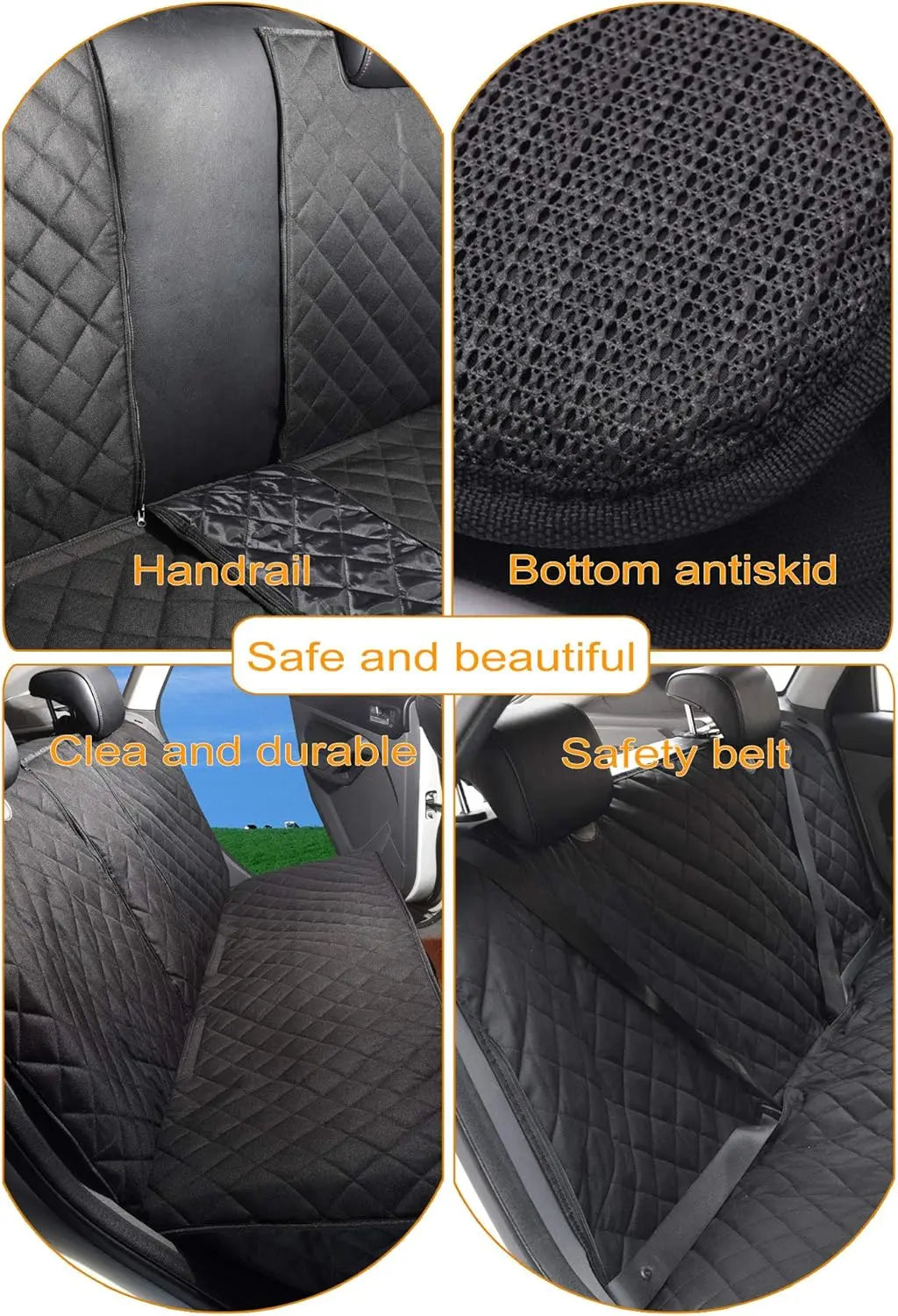 Dog Seat Cover for Cars, Waterproof Bench Seat Protector Nonslip Soft Pet Back Seat Cover for Trucks SUV