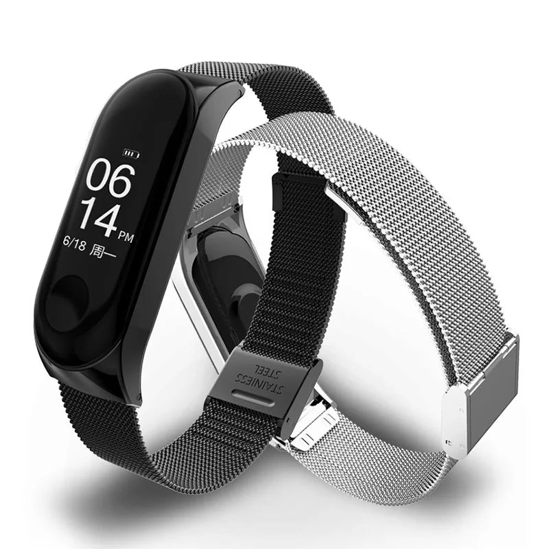 Strap for Xiaomi Mi Band 6 5 4 3 Metal Milanese Bracelet On Mi Band 4 Luxury Stainless Steel Wristband for Miband 5 6 Strap