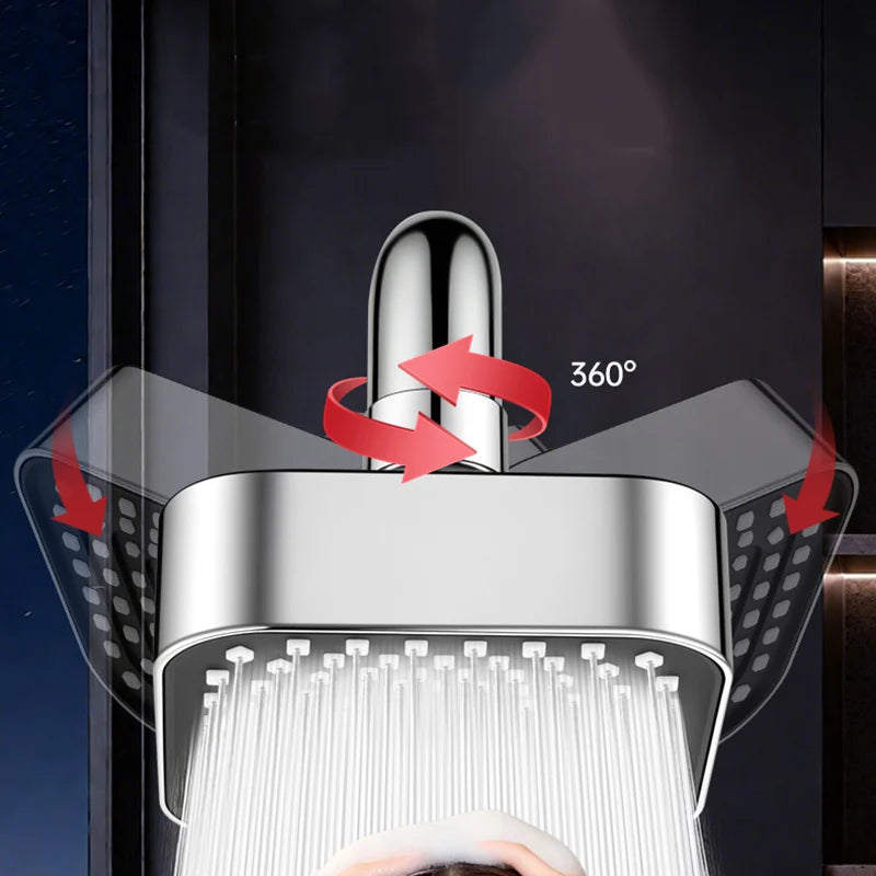4" Square Water Saving Shower Head Removable Top Sprayer Rain Shower Nozzle for Bathroom Hotel School