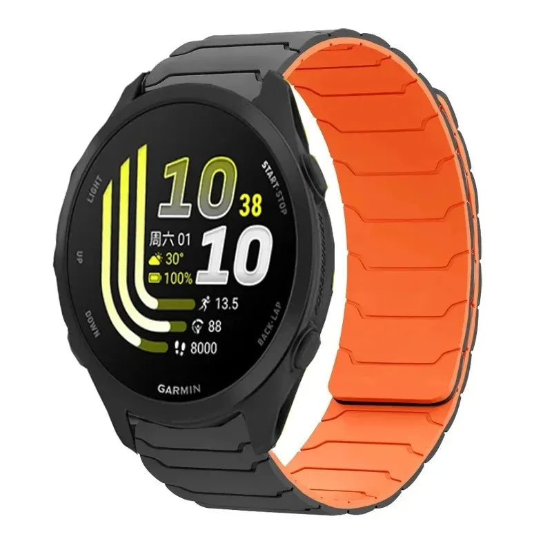 18mm 20mm 22mm Silicone Magnetic Strap for Garmin Forerunner 170 70 570 55 265 255/Active 6 5 Bracelet Venu 4 41/45mm Watchband