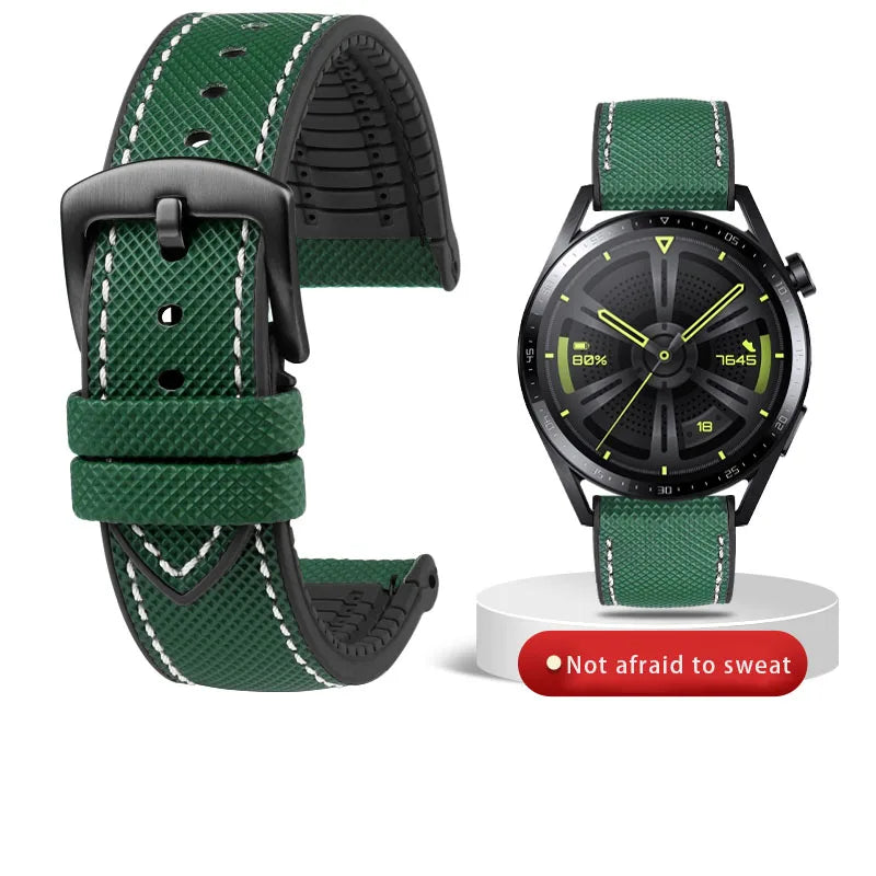 For Longines Seiko water ghost Hamilton series nylon rubber Bottom watch strap 20mm 22mm 23 Strap Men soft Waterproof Wrist Band