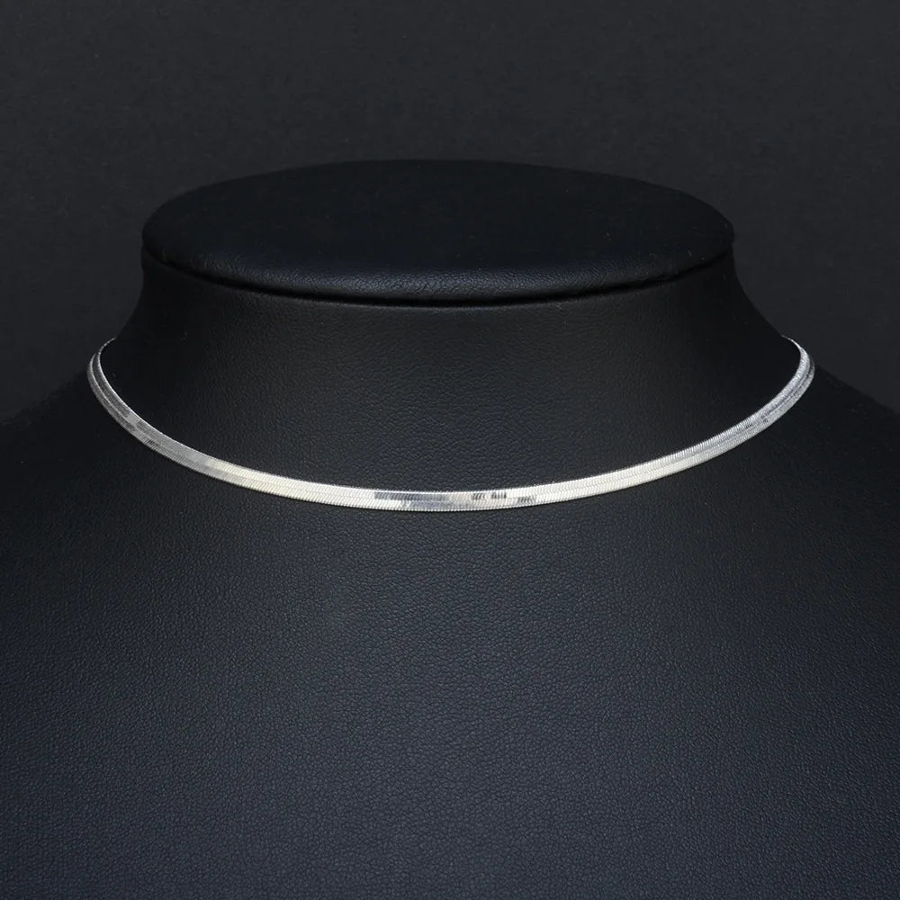 Punk Clavicle Flat Blade Snake Link Choker Necklace Gold Silver Color Stainless Steel Neck Chains For Women Jewelry Chocker 2023