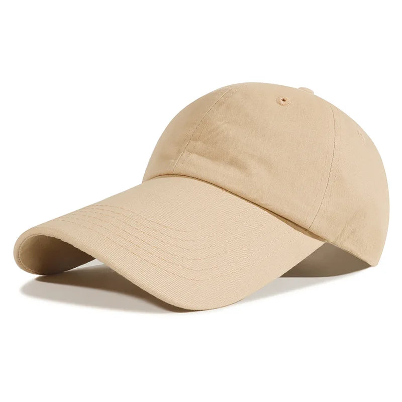 Ajustable Extra Long Bill Brim Baseball Cap Men Women 100% Cotton Visor Hat