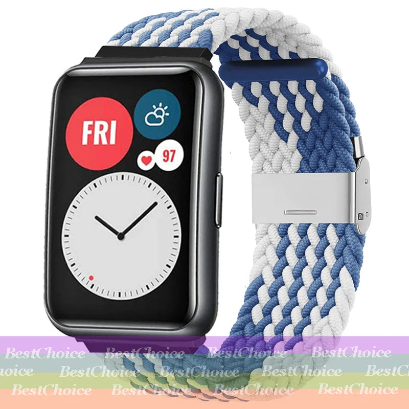 Nylon Braided Watch Strap for Huawei Watch Fit 3 Elastic Loop for Huawei Watch Fit 2 1Adjustable Band Bracelet Metal Connector