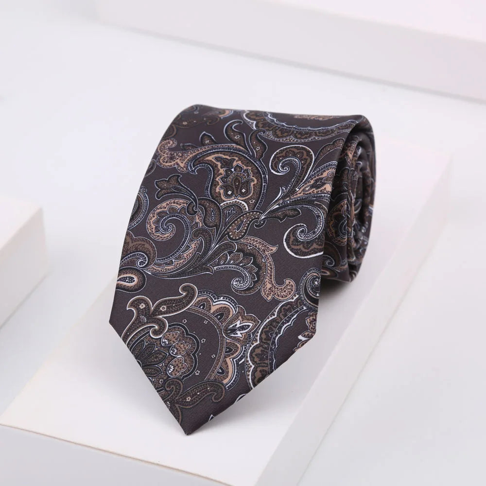Men's Super Soft Silk Touch Ties Floral Paisley 8cm Necktie For Men Wedding Business Gravata Novelty Printing Neck Ties