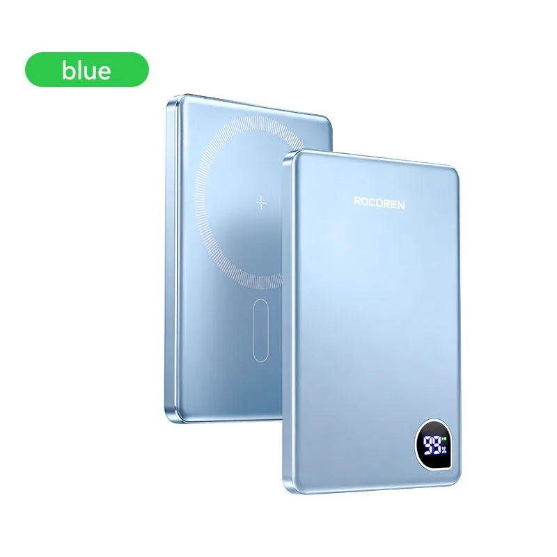 Rocoren 10000mAh Magnetic PowerBank Fast Charging 5000mAh Power Bank Portable Wireless Charger Battery For iPhone 18 17 Pro Max