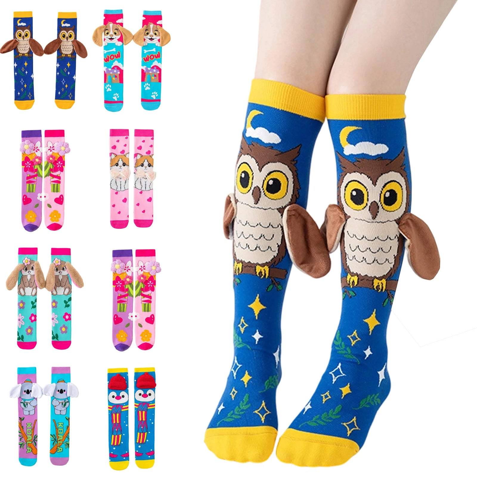 Cartoon Dog Rabbit Girls Boys Stockings Funny Penguin 3D Kids Socks Party Festival Children Long Socks Knee-high Socks