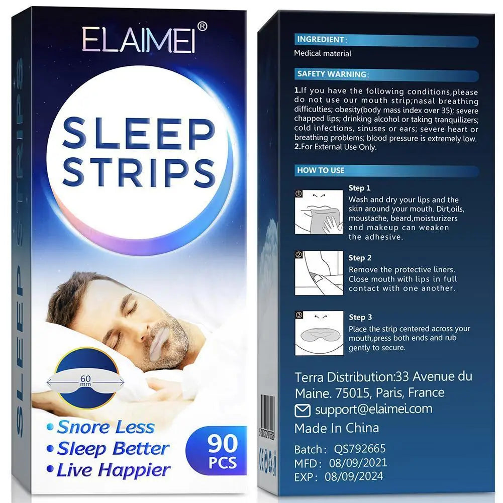 ELAIMEI Anti Snoring Sleep Strips Disposable Gentle Mouth Tape Better Nose Breathing Reduce Mouth Dryness Sore Throat