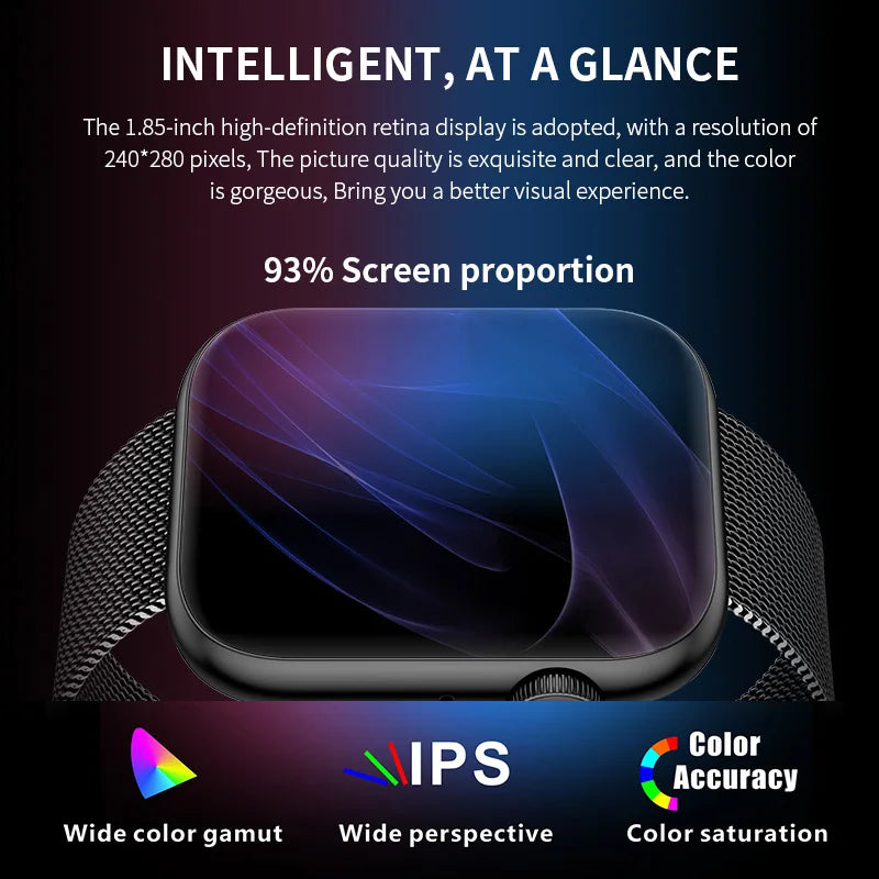 LIGE New Women Smart Watch 1.85 Full Touch Bluetooth Call Smart Wristwatch Body Temperature Watch Sports Bracelet Men Smartwatch
