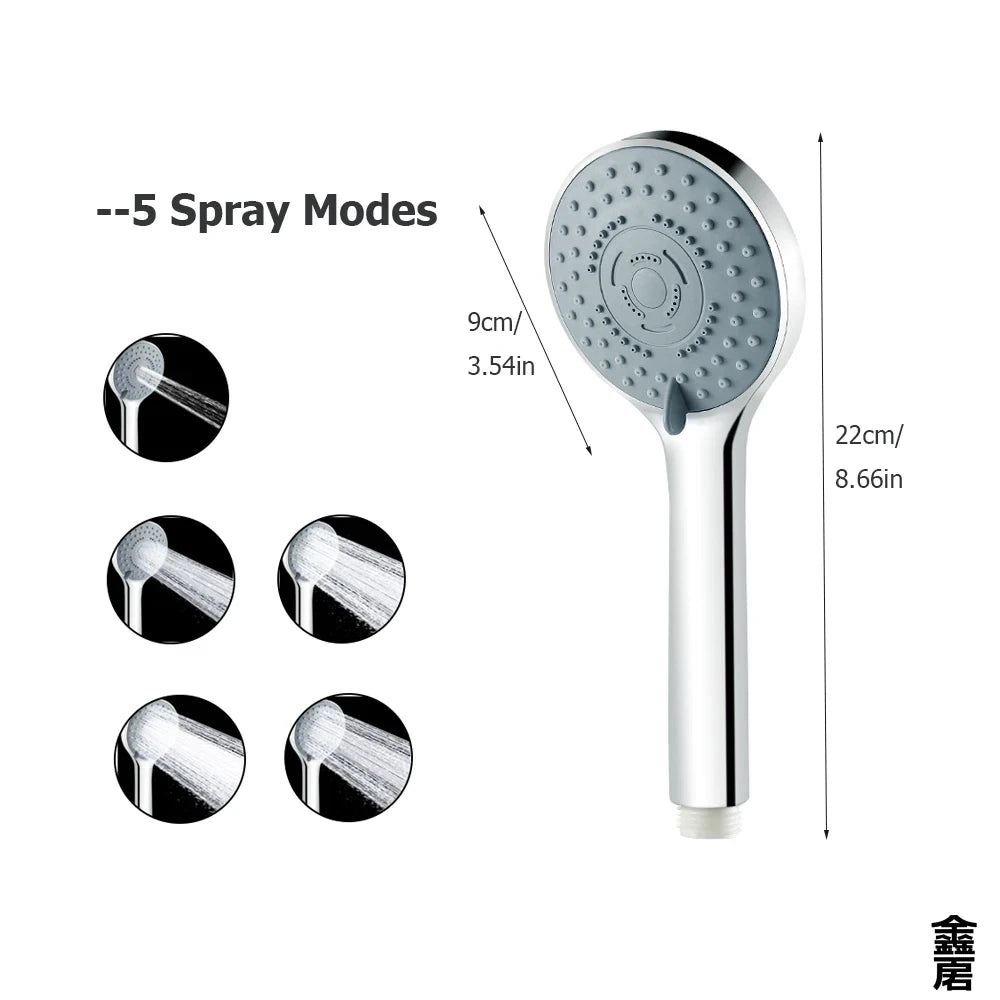 Bathroom Sprayer Shower Jetting Shower Head Water Saving Handheld Adjustable 5 Modes SPA Shower Bath Head Bathroom Accessories