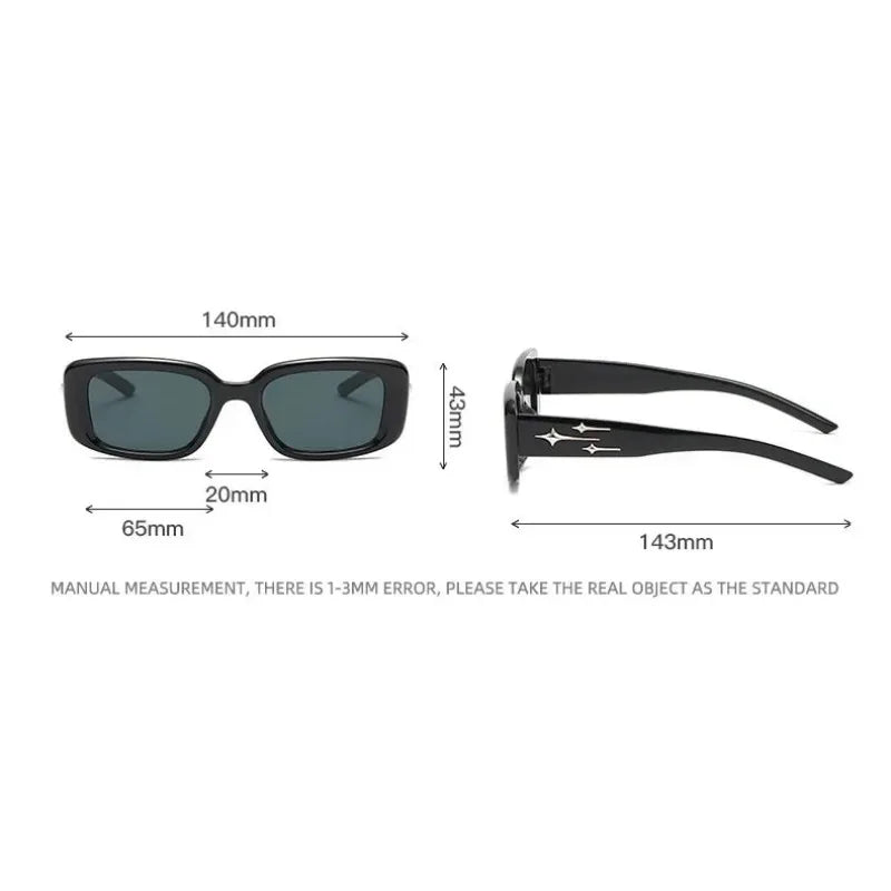 Retro Y2K Small Square Kitten Eye Sunglasses Women Men Fashion Colorful Mirror Lens Punk Sports UV Protection Sun Glasses
